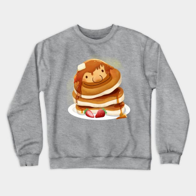 Pancake Smile Crewneck Sweatshirt by Art By Ridley